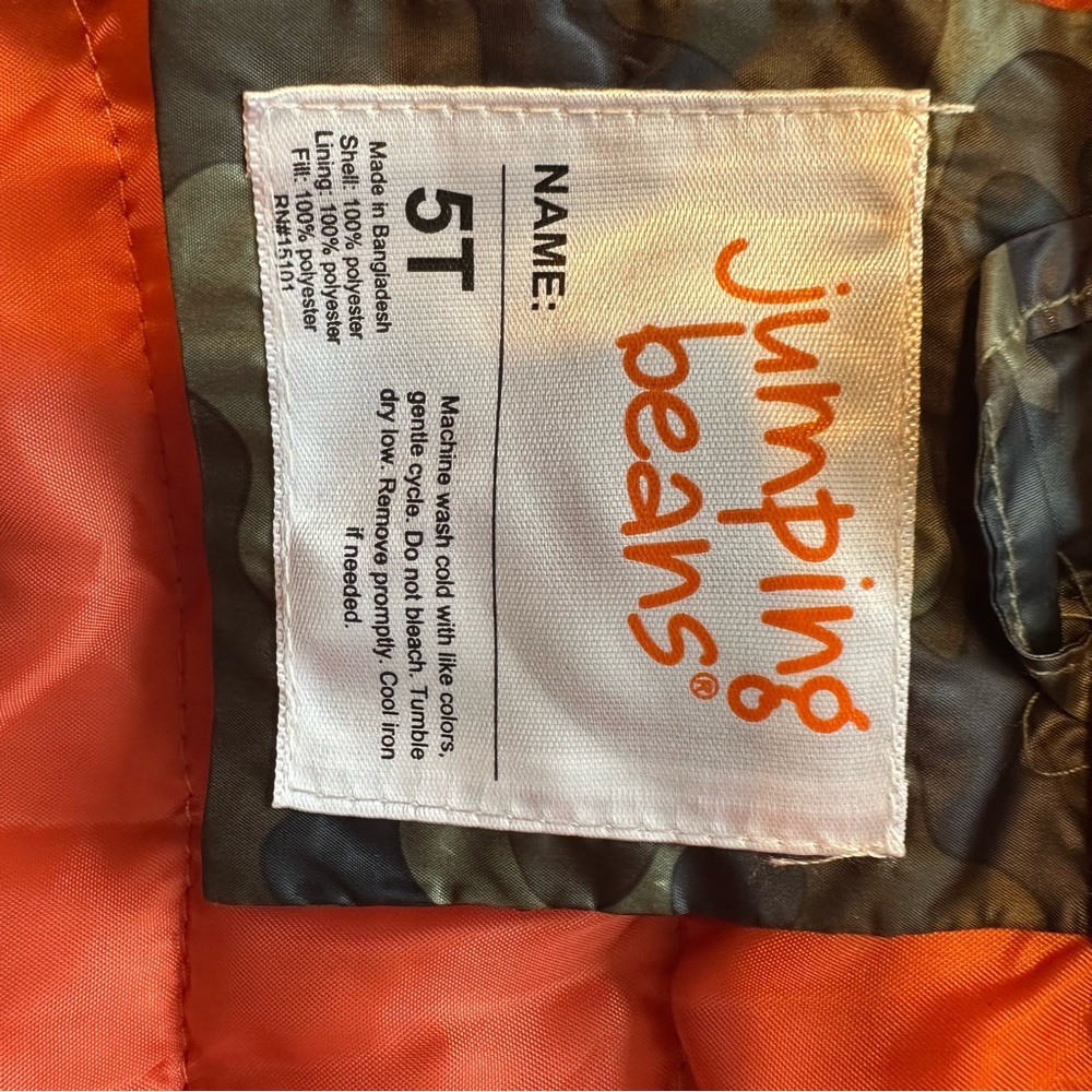 Boys Jumping Beans Camouflage Hooded Puffer Jacket Sz 5T EUC - Picture 6 of 8
